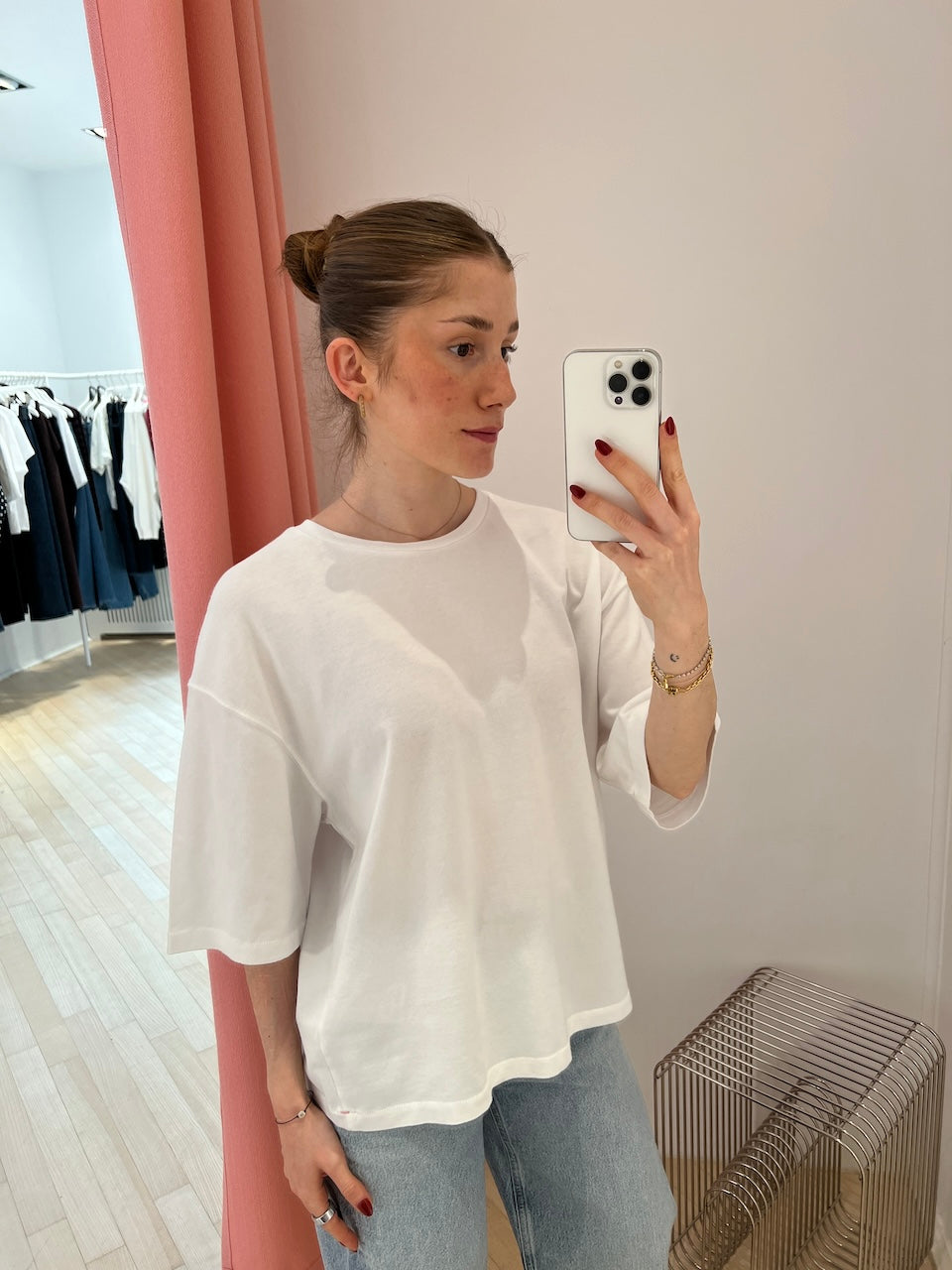 Sage Boxy Crew T-Shirt white