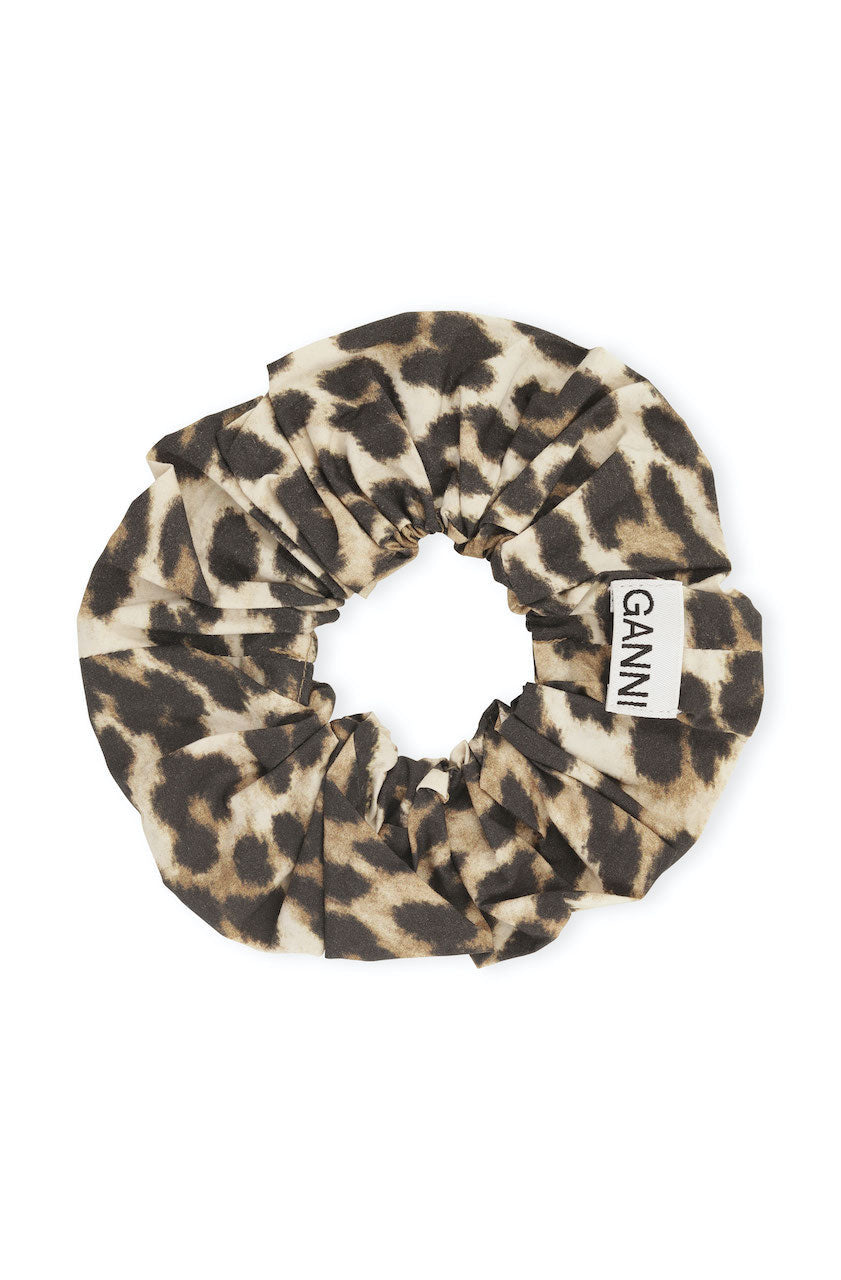 Printed Cotton Scrunchie leopard