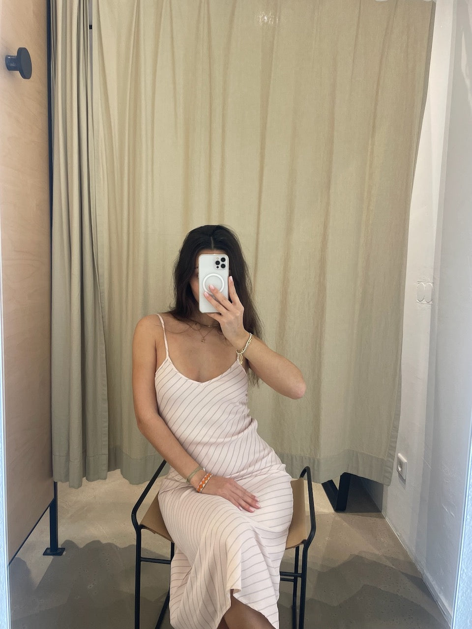 Mallorca Dress dusty rose stripe