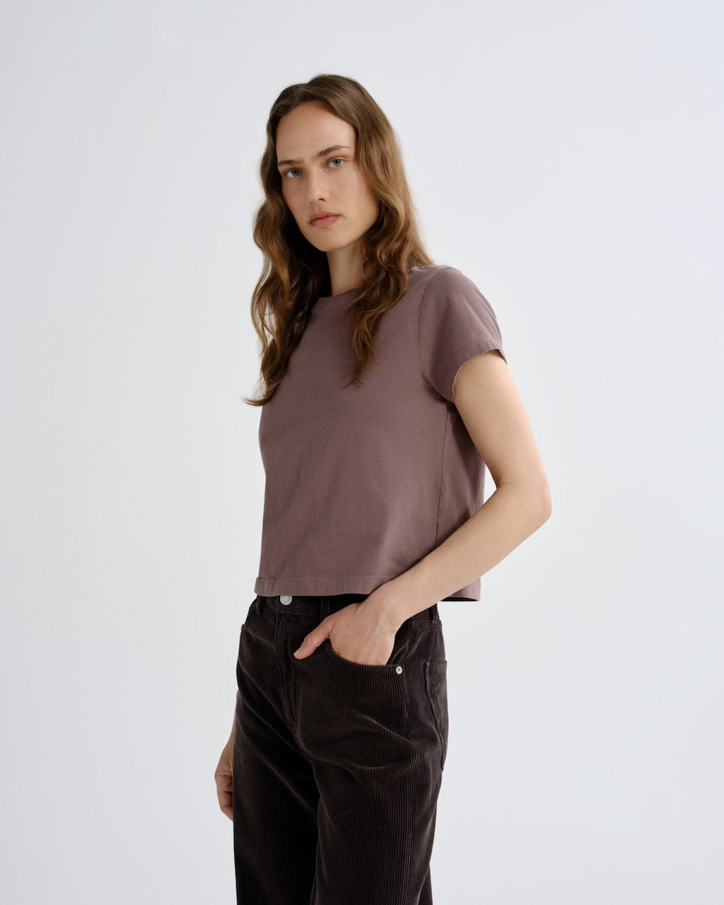 Adine Shrunken Tee mauvine von AGOLDE – Ansicht 3