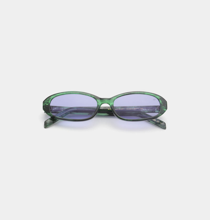Macy Sunglasses green marble transparent