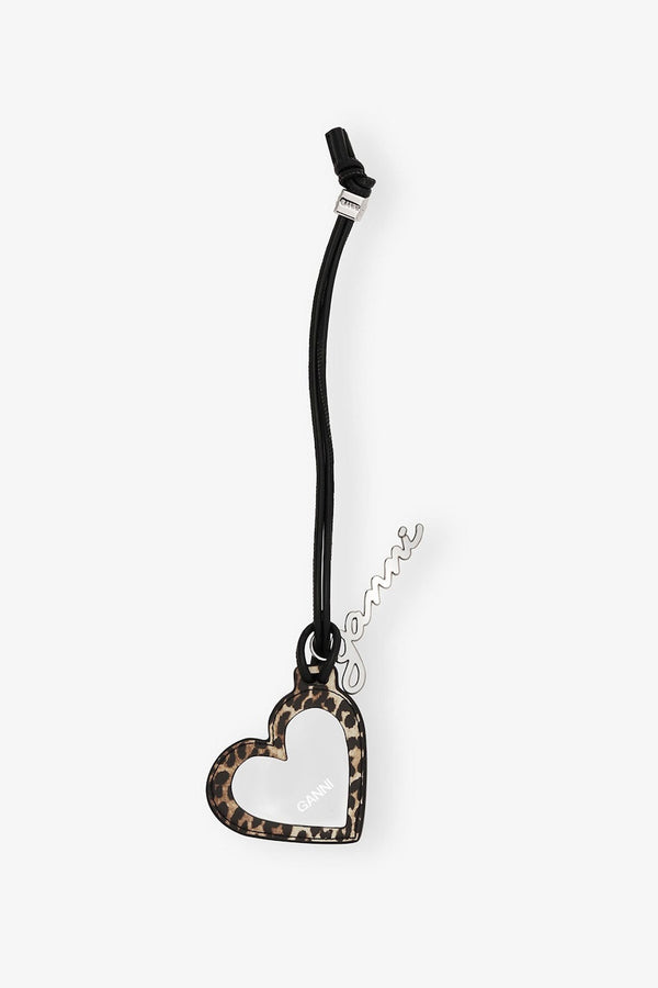 Ganni Bou Heart Mirror Print leopard