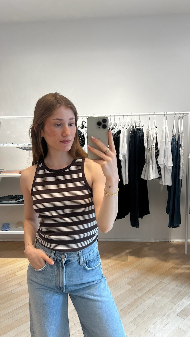 Rib Tank Top Stripe mole