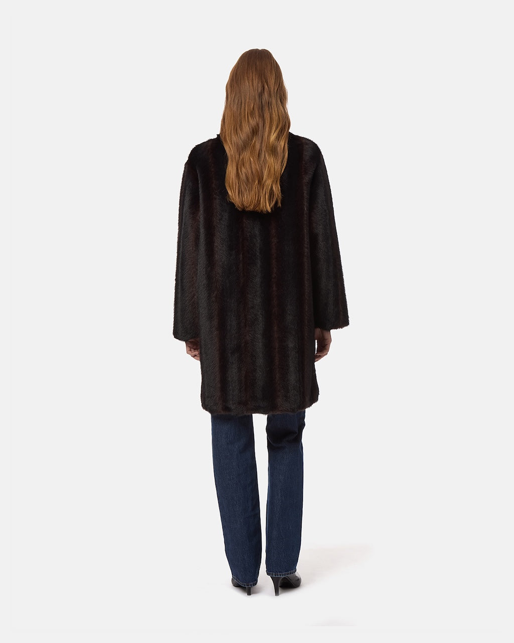Blair Shaved Mink Coat noir multi