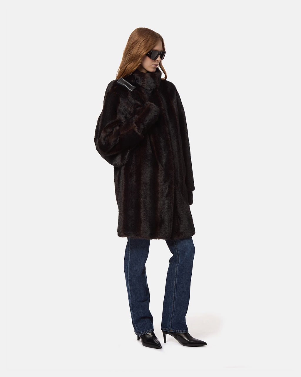 Blair Shaved Mink Coat noir multi