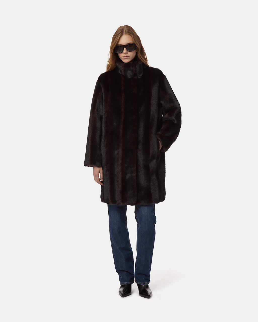 Blair Shaved Mink Coat noir multi
