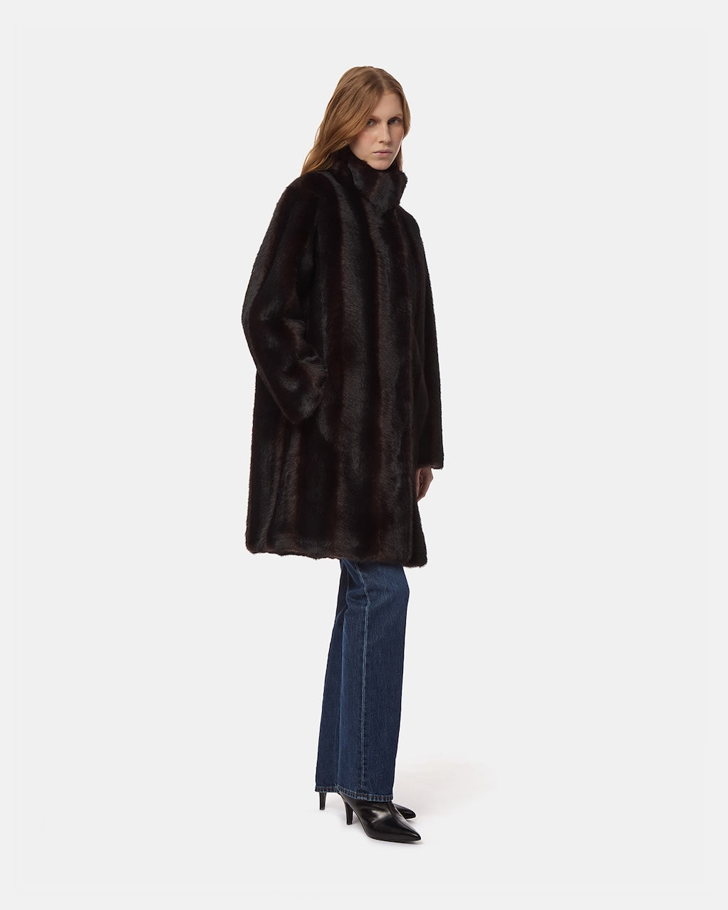 Blair Shaved Mink Coat noir multi