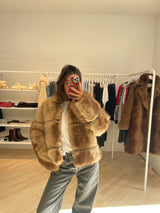 Sai Mink Short Coat blonde mink