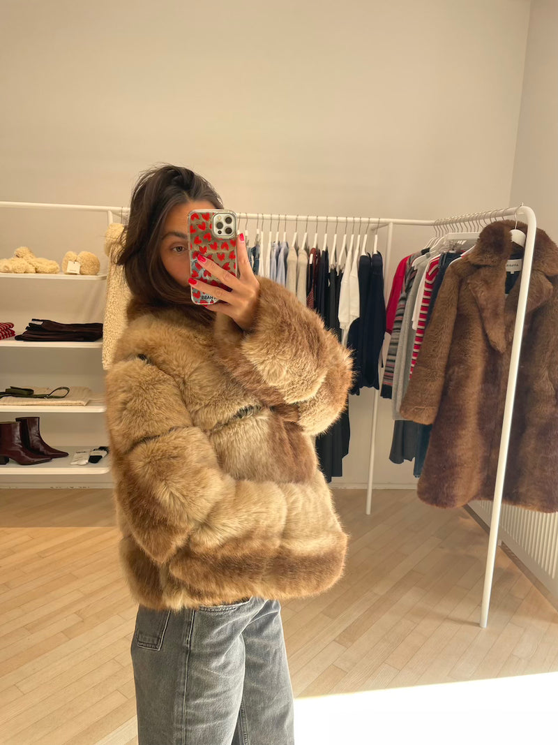 Sai Mink Short Coat blonde mink