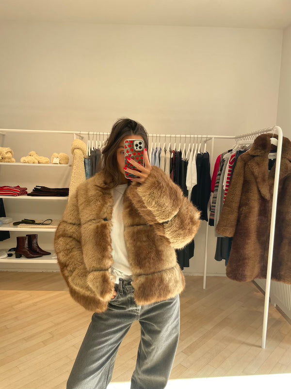 Sai Mink Short Coat blonde mink