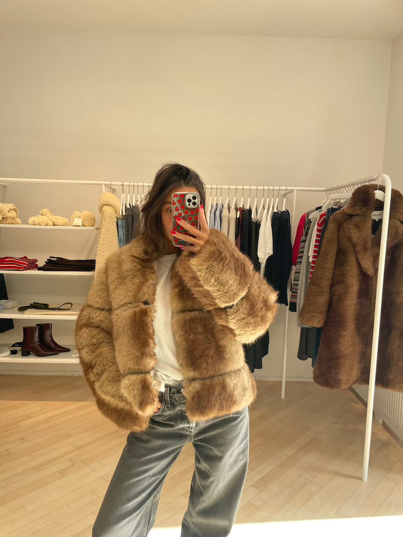 Sai Mink Short Coat blonde mink