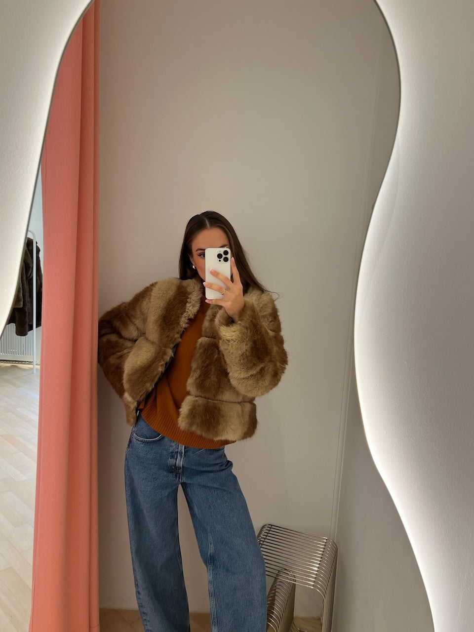 Sai Mink Short Coat blonde mink