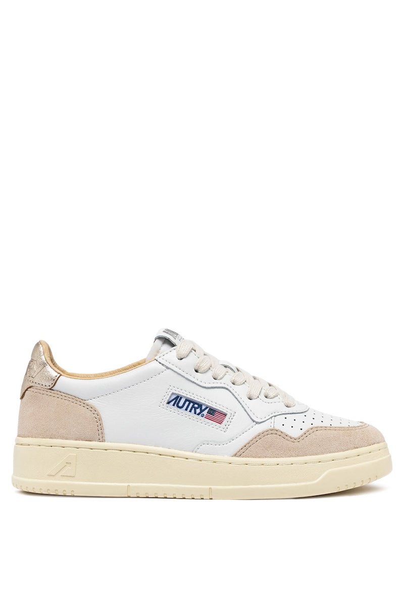 Autry Medalist Sneaker suede white gold