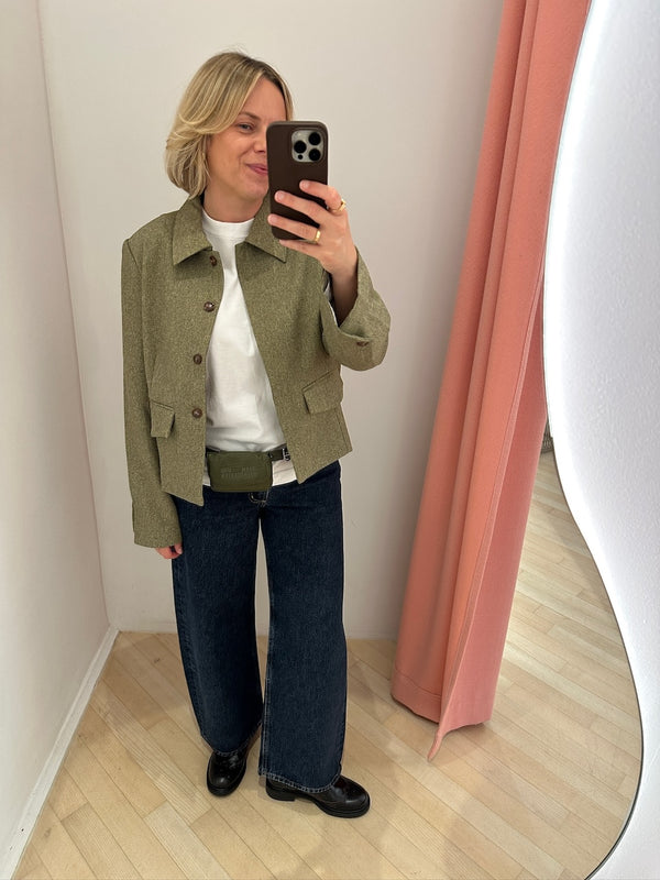 Bolie Blazer straw yellow tweed