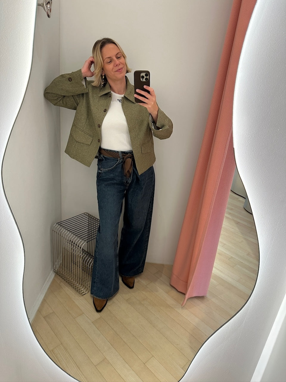Bolie Blazer straw yellow tweed