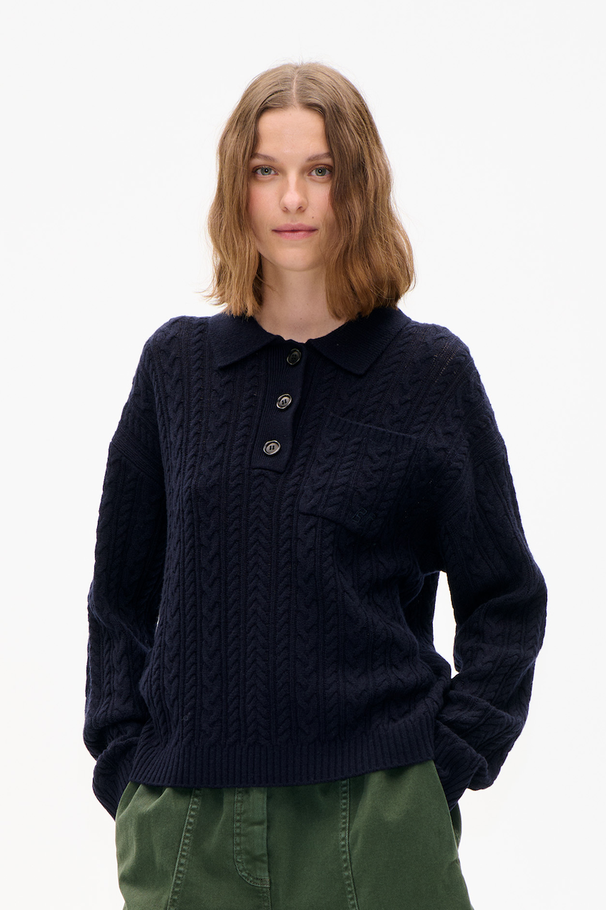 Cailey Knit Polo navy