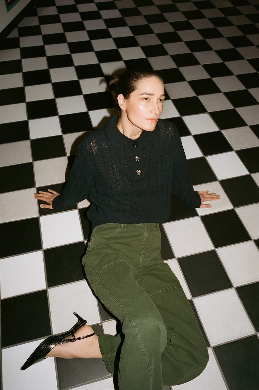 Cailey Knit Polo navy