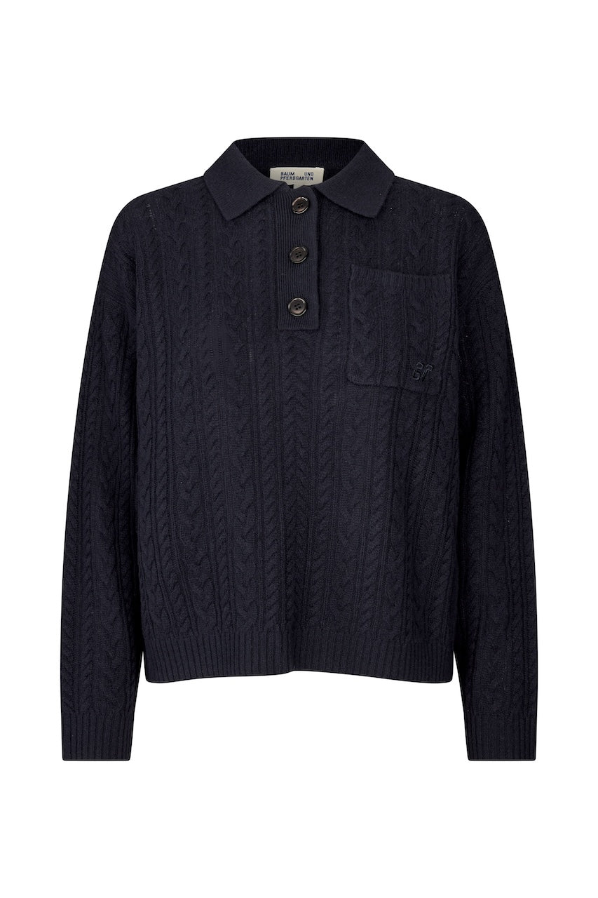 Cailey Knit Polo navy