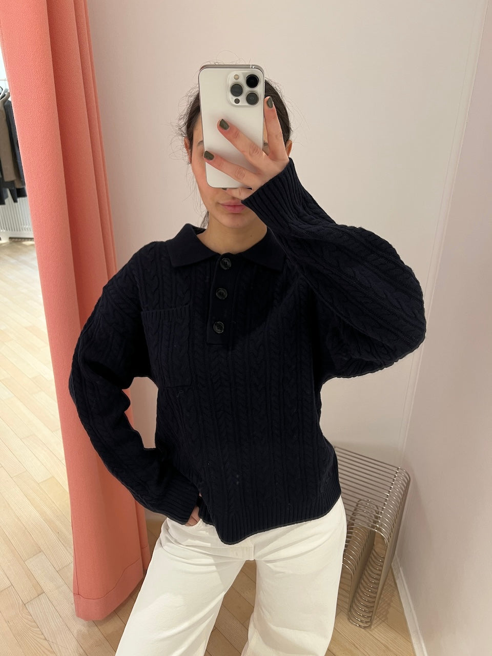 Cailey Knit Polo navy