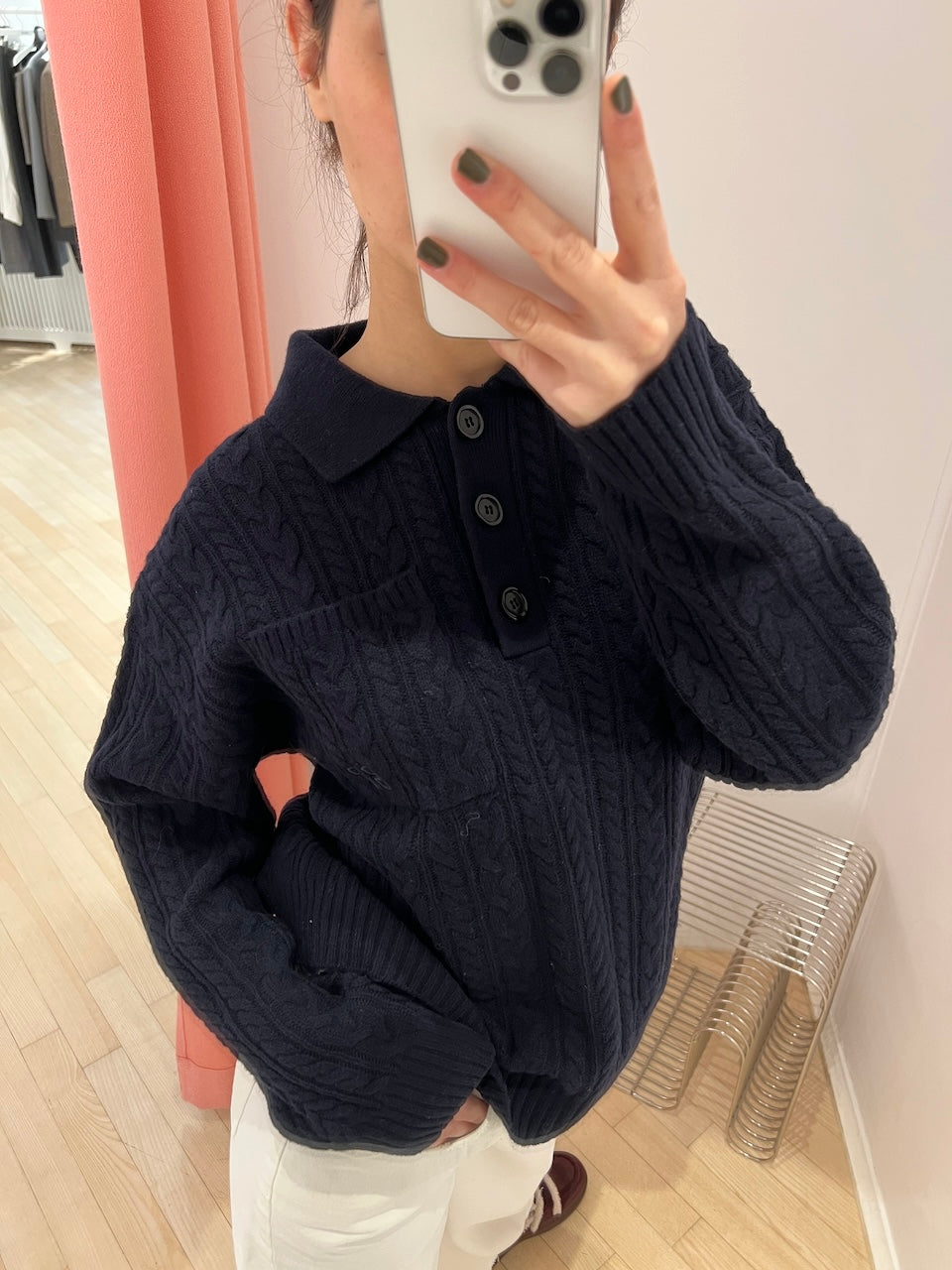 Cailey Knit Polo navy