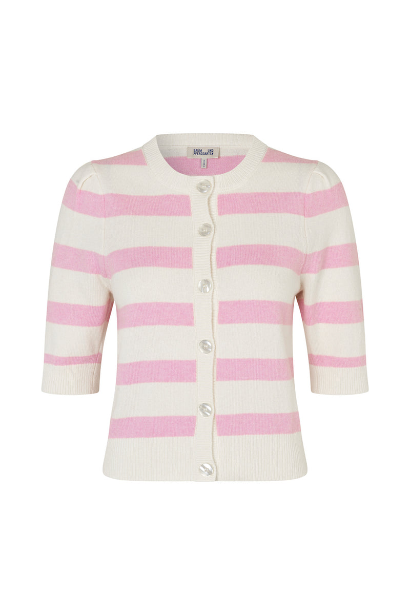 Carlee Cardigan pink breton stripes