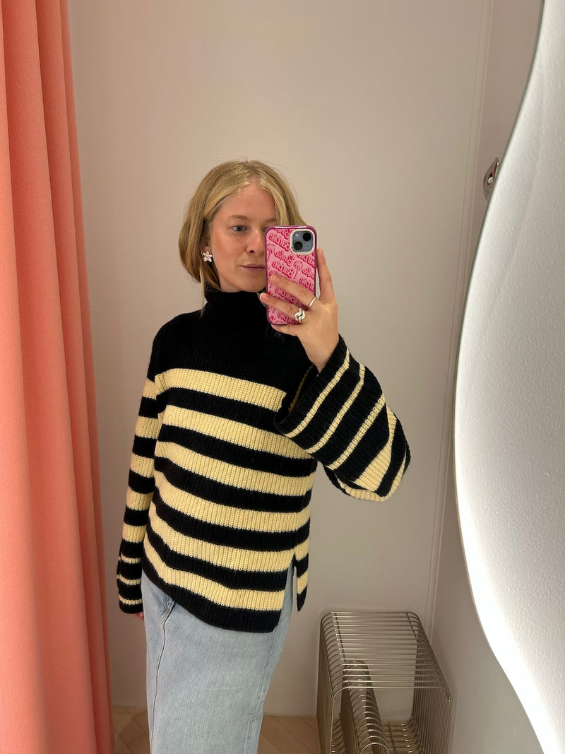 Chikita Sweater black yellow breton