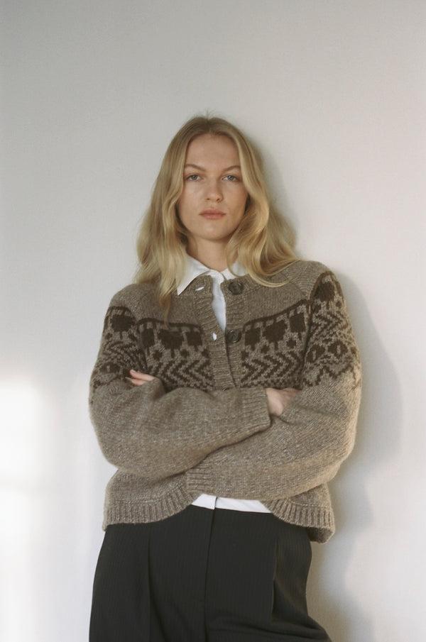 Colin Cardigan brown fair isle