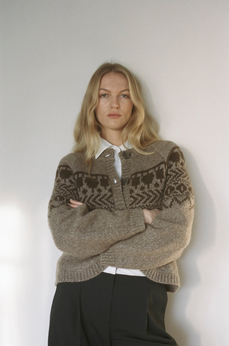 Colin Cardigan brown fair isle