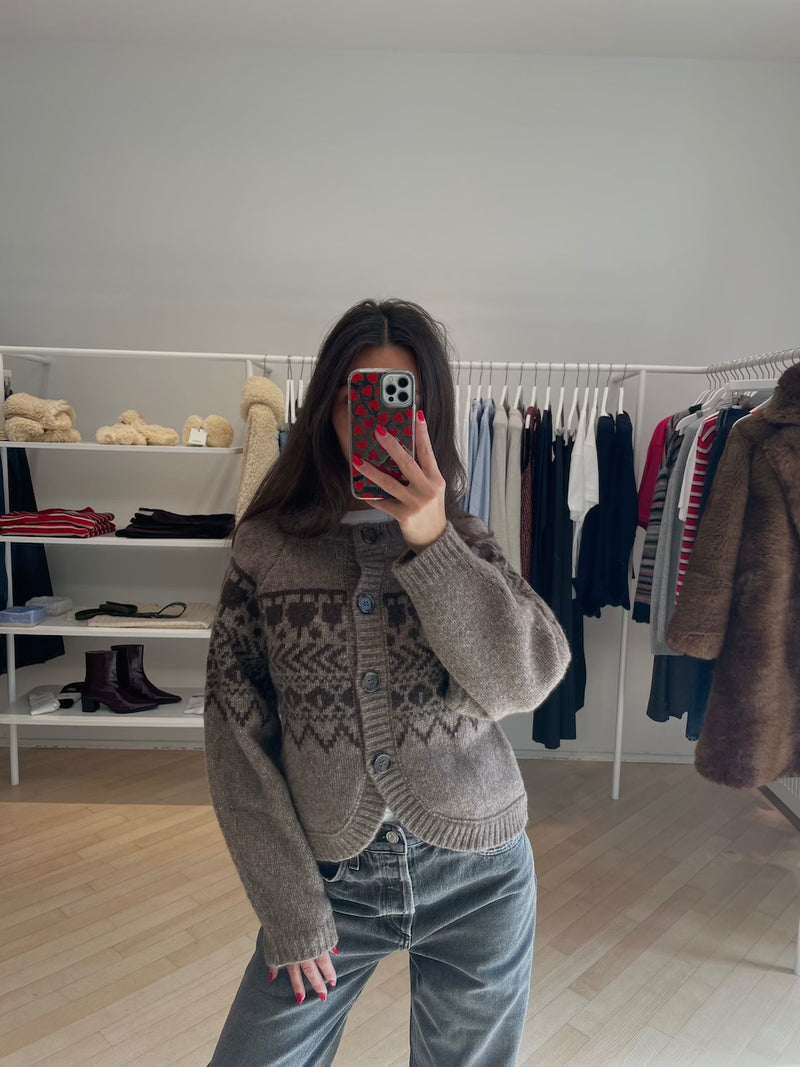 Colin Cardigan brown fair isle