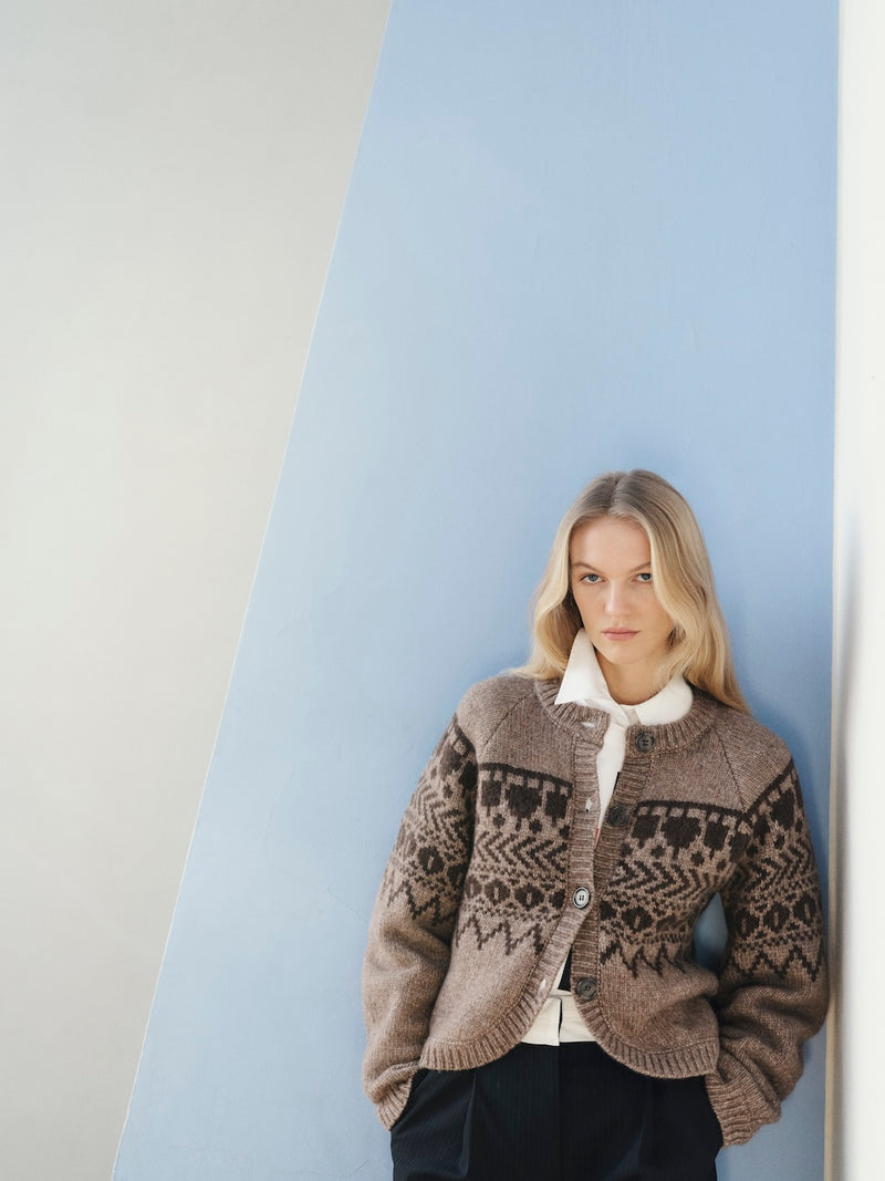 Colin Cardigan brown fair isle