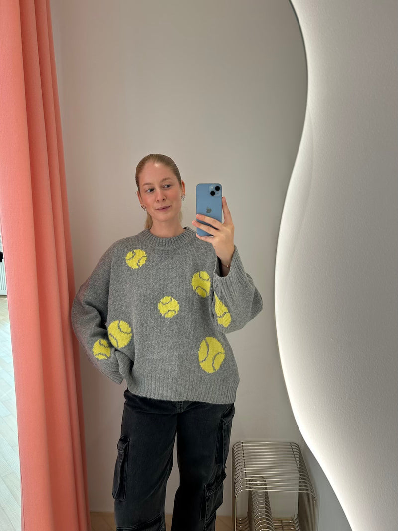 Crissa Sweater grey tennisball