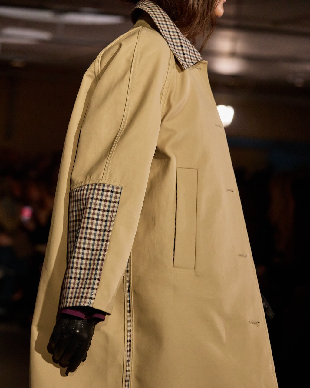 Donnie Trench Coat brown camel check