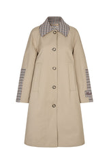 Donnie Trench Coat brown camel check