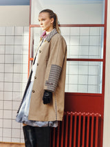 Donnie Trench Coat brown camel check