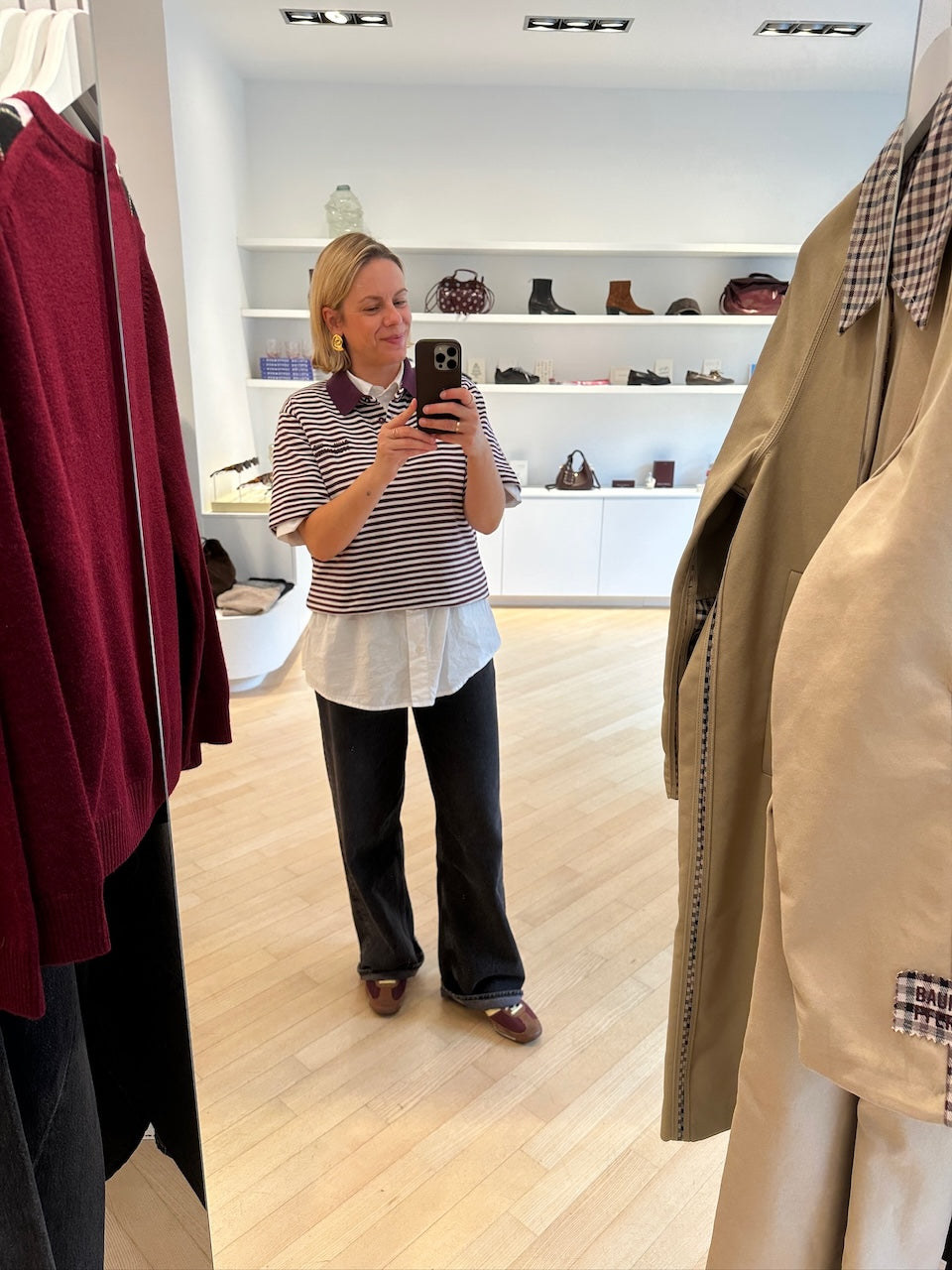 Jeanetta Polo italian plum stripe