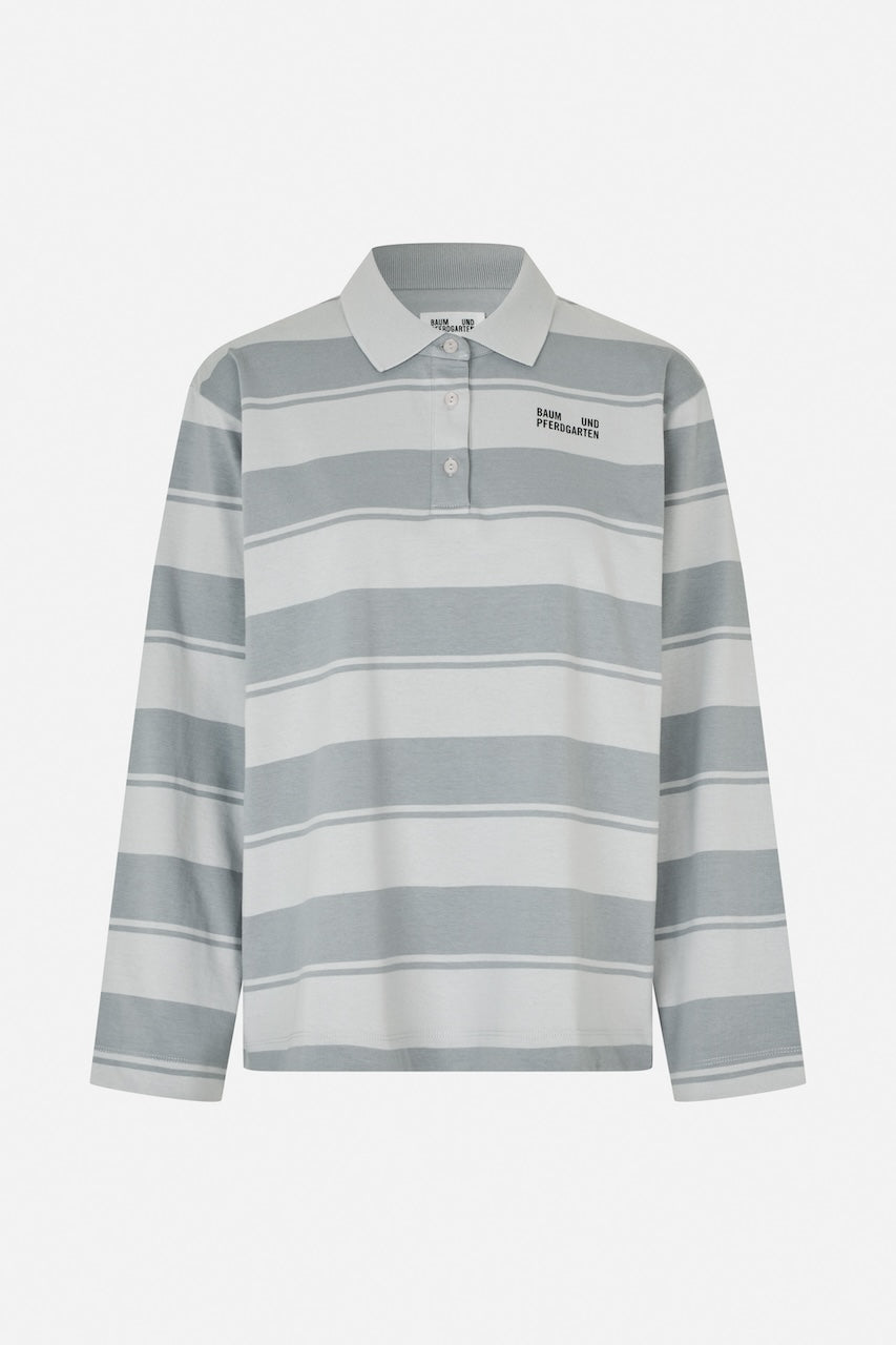 BAUM UND PFERDGARTEN Oversized Polo grau-gestreift | Lässiger Fit