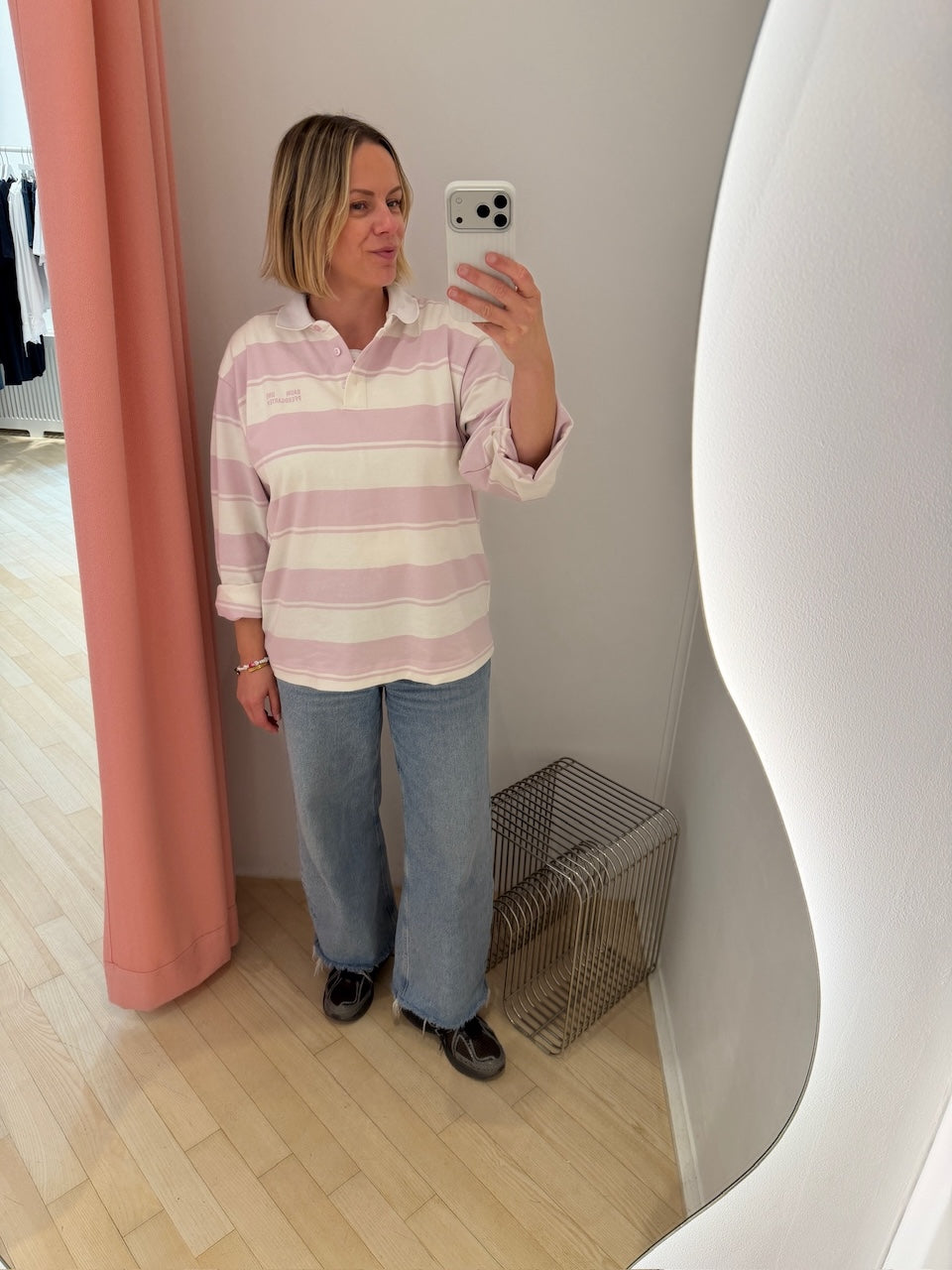 Jeanne Polo lilac polo stripes