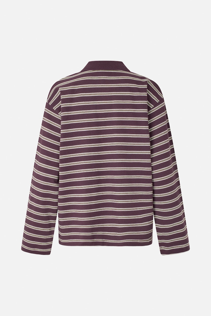 Jeanne Polo plum polo stripe