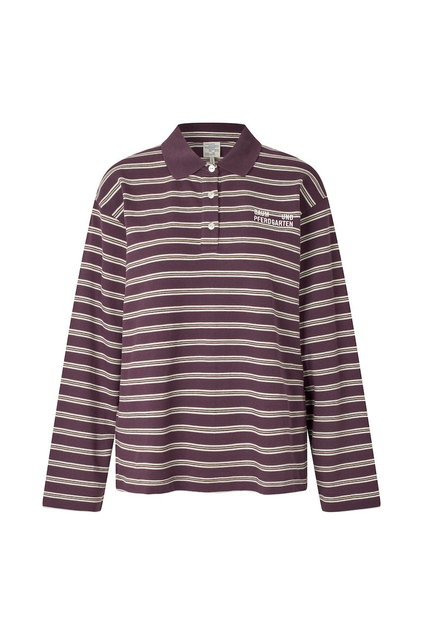 Jeanne Polo plum polo stripe