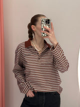 Jeanni Polo bordeaux polo stripe