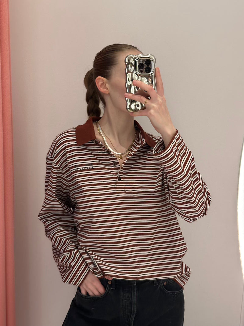 Jeanni Polo bordeaux polo stripe