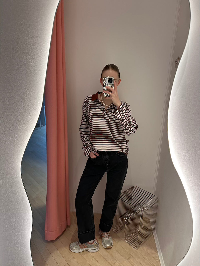 Jeanni Polo bordeaux polo stripe