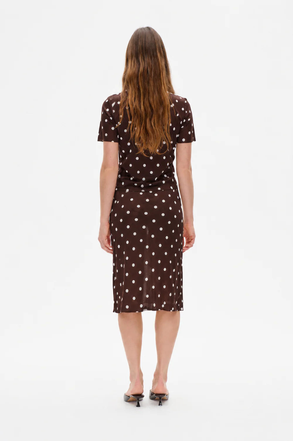 Jessika Midiskirt coffee bean dots
