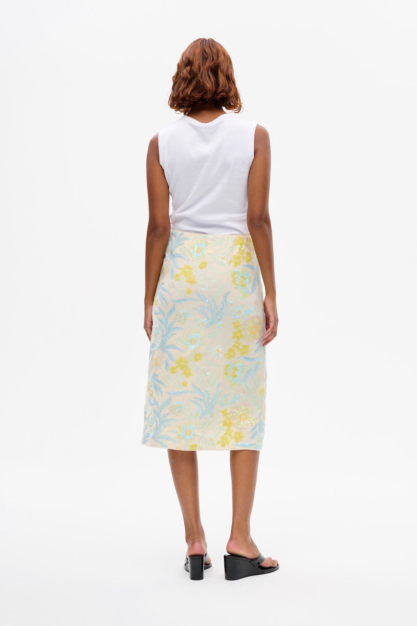 Jolette Midiskirt pastel sequins flower