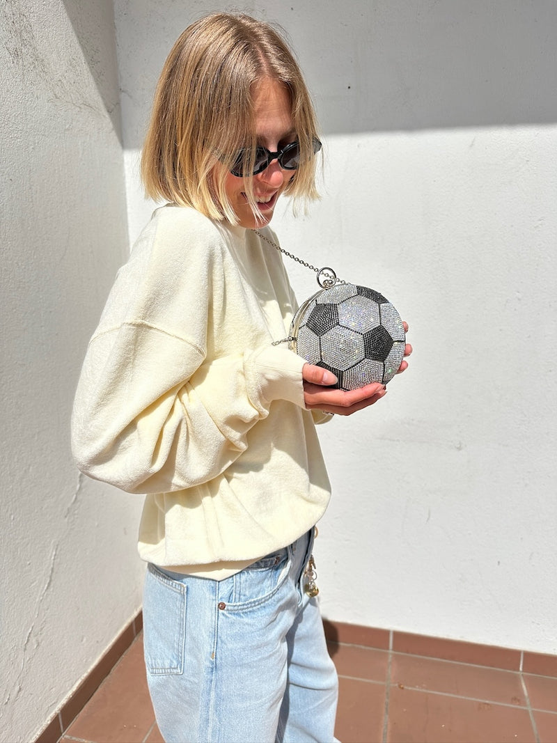 Kenza Bag jet crystal football