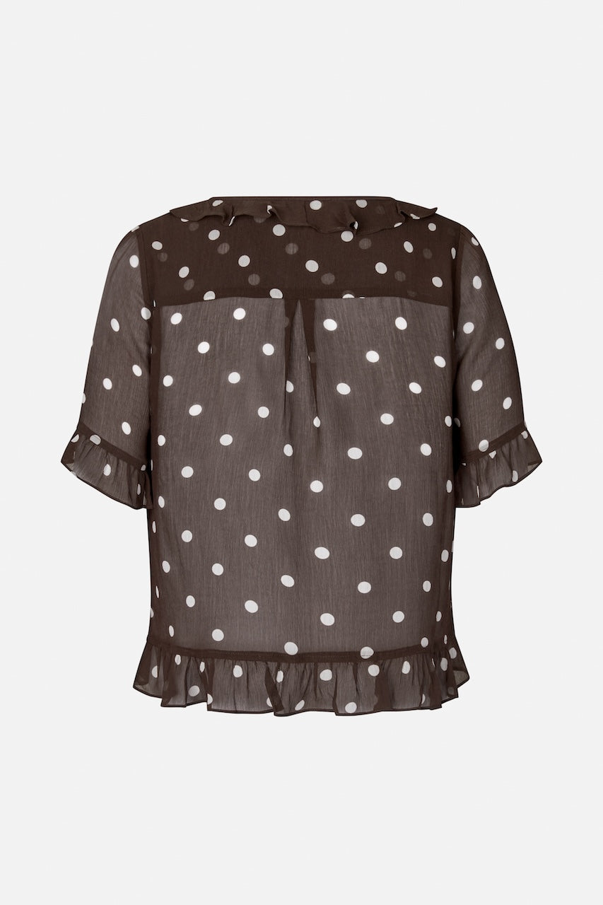 Madicen Blouse coffee bean dots