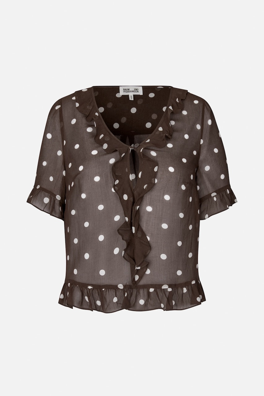 Madicen Blouse coffee bean dots
