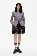 Maria Blouse brown margot stripe