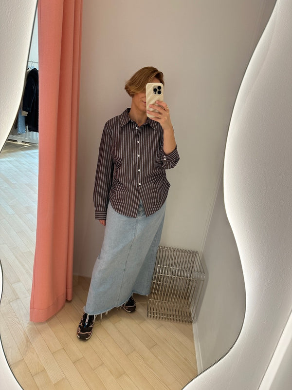 Maria Blouse brown margot stripe