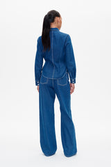 Maria Blouse light worn denim